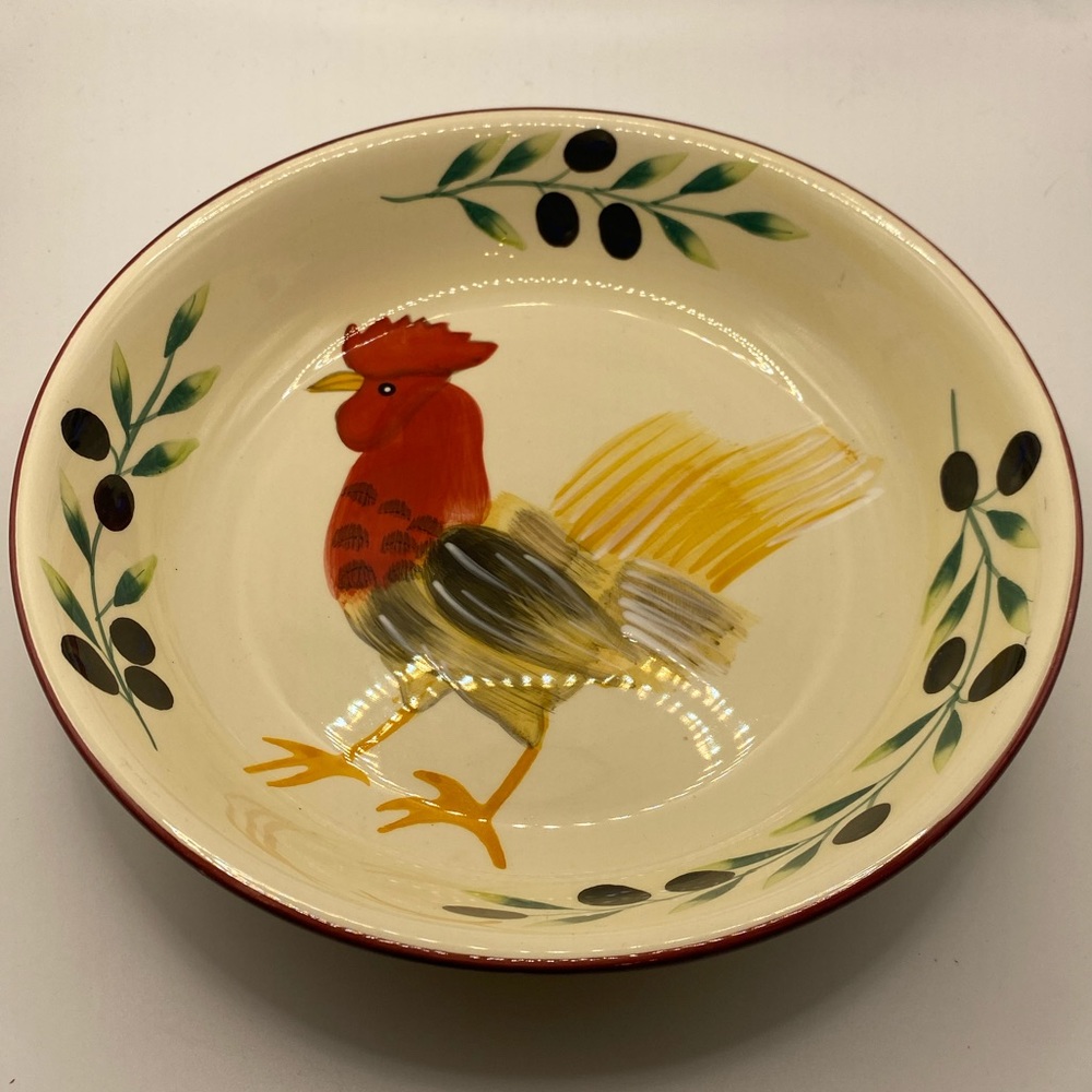 ND hand painted rooster pattern bowl.